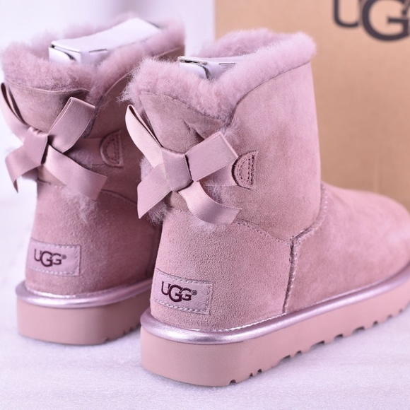 ugg boots mini bailey bow metallic